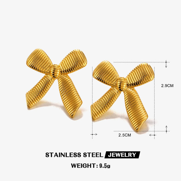 Jewelry Set Titanium Steel Bow 18K Goldplated For Women