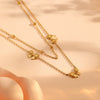 Jewelry Set Titanium Steel Box Chain Bow Pendant With Love Drop Bell Pattern
