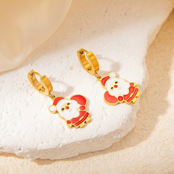 Jewelry Set Titanium Steel Christmas Cartoon Element Electroplating For Women