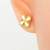 Jewelry Set Titanium Steel Fourleaf Flower Electroplated For Women