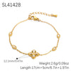 Jewelry Set Titanium Steel Fourleaf Flower Electroplated For Women
