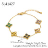 Jewelry Set Titanium Steel Fourleaf Flower Electroplated For Women
