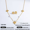 Jewelry Set Titanium Steel Fourleaf Flower Electroplated For Women