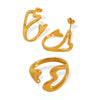 Jewelry Set 316L Stainless Steel Heart Cut Out Love Water Drop Bell Pattern Electroplated