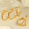 Jewelry Set 316L Stainless Steel Heart Cut Out Love Water Drop Bell Pattern Electroplated