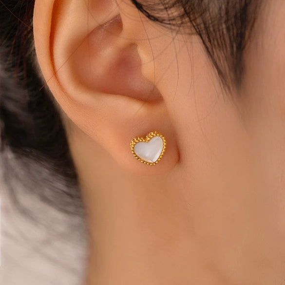 Jewelry Set Titanium Steel Heart Shape Electroplated For Women