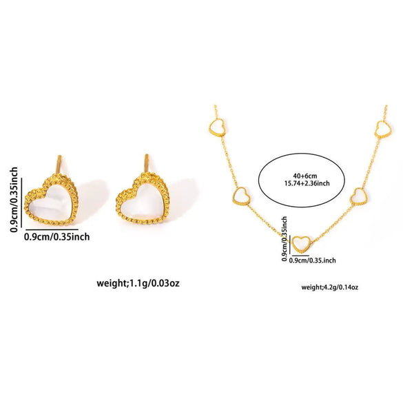 Jewelry Set Titanium Steel Heart Shape Electroplated For Women