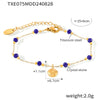 Jewelry Set 316L Stainless Steel 18K Gold Plated Starfish Shell Pendant Blue Crystal For Women