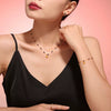 Jewelry Set 316L Stainless Steel 18K Gold Plated Starfish Shell Pendant Blue Crystal For Women