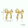 Jewelry Set With Imitation Pearl Beaded Bow Electroplated