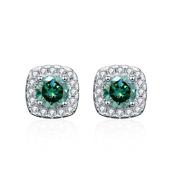 Jewelry Set With Moissanite Geometric Pattern Light Luxury Style 925 Sterling Silver For Women