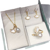 Jewelry Set With Natural Sea Shell Ginkgo Leaf And Freshwater Pearl