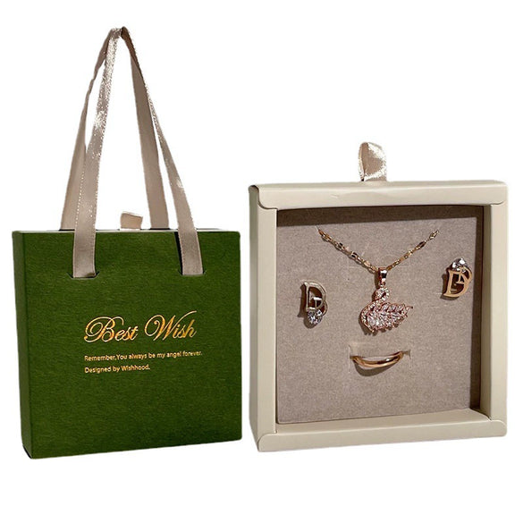 Jewelry Set With Paper And Cardboard Jewelry Box