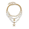 Jewelry Shell Beaded Clavicle Chain Alloy Imitation Pearl Geometric Starfish Electroplated Necklace For Women