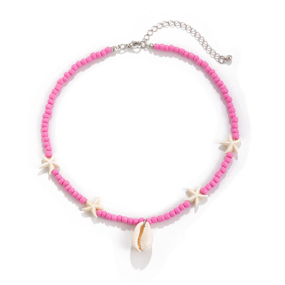 Jewelry Shell Plastic Resin Geometric Star Handmade Ball Chain Women's Necklace