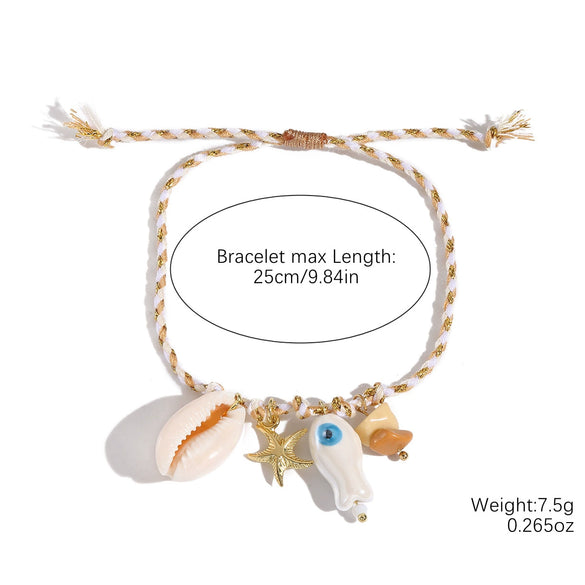 Jewelry Shell Starfish Ceramic Small Fish Pendant Hand Knitted Minimalist Women's Clavicle Chain Necklace