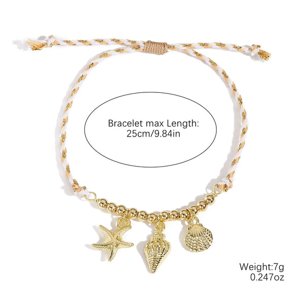 Jewelry Shell Starfish Ceramic Small Fish Pendant Hand Knitted Minimalist Women's Clavicle Chain Necklace