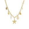 Jewelry Shell Starfish Geometric Stainless Steel 18K Electroplated Necklace Bracelet Set For Women