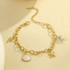 Jewelry Shell Starfish Geometric Stainless Steel 18K Electroplated Necklace Bracelet Set For Women