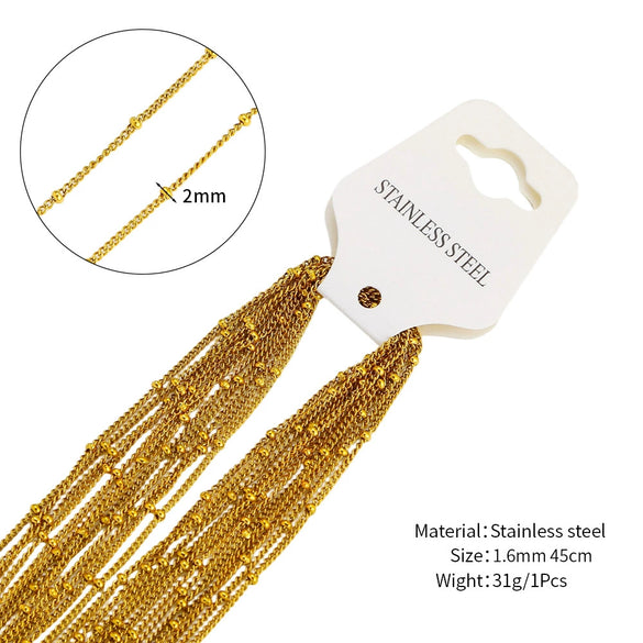 Jewelry Side Clip Bead Chain Stainless Steel Geometric Wave Electroplated Handmade Supplies