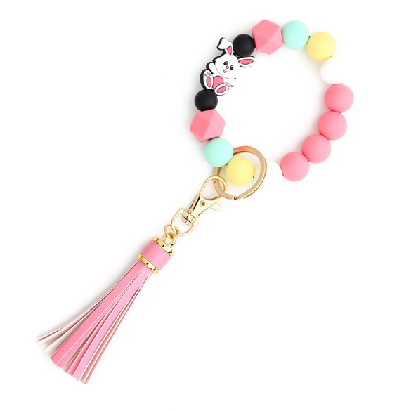 Jewelry Silicone Cartoon Characters Handmade Cross Keychain Rabbit Bag Pendant Bracelet