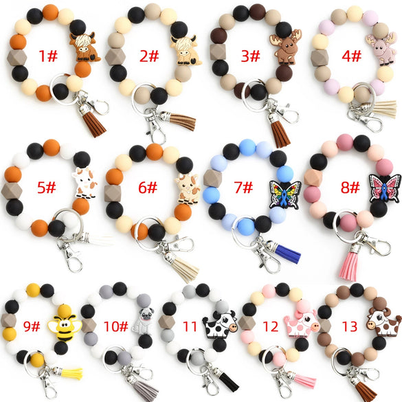 Jewelry Silicone Cartoon Characters Handmade Keychain Bag Pendant Bracelet
