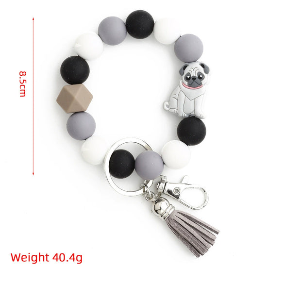 Jewelry Silicone Cartoon Characters Handmade Keychain Bag Pendant Bracelet