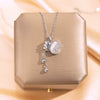 Jewelry Silver Cat's Eye Stone Tassel Purse Pendant O Chain Necklace For Women Titanium Steel Copper Electroplating Light Luxury