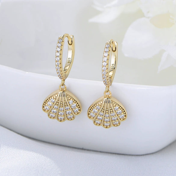 Jewelry 925 Silver Geometric Fanshaped Diamond Earrings For Women
