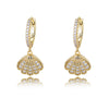 Jewelry 925 Silver Geometric Fanshaped Diamond Earrings For Women