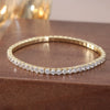 Jewelry Silver Geometric Round Zircon Tennis Bracelet Single Row Elastic Rope Electroplating Hiphop Style