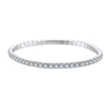 Jewelry Silver Geometric Round Zircon Tennis Bracelet Single Row Elastic Rope Electroplating Hiphop Style