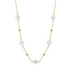 Jewelry 925 Silver Geometric Shell Fourleaf Flower Freshwater Pearl Electroplated Women's Bracelet Necklace