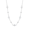 Jewelry 925 Silver Geometric Shell Fourleaf Flower Freshwater Pearl Electroplated Women's Bracelet Necklace