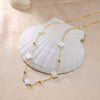 Jewelry 925 Silver Geometric Shell Fourleaf Flower Freshwater Pearl Electroplated Women's Bracelet Necklace