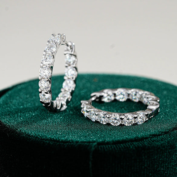 Jewelry 925 Silver Moissanite Earrings Fashion Geometric Style For Women