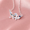 Jewelry Silver Plated Lovely Butterfly Zircon Necklace Light Luxury Women's