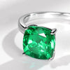 Jewelry 925 Silver Ring Inlaid Cultured Emerald Geometric Simple Fashion