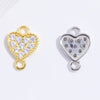 Jewelry Silver 925 Sterling Heartshaped Zirconia Double Pendant