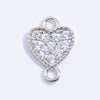 Jewelry Silver 925 Sterling Heartshaped Zirconia Double Pendant