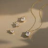 Jewelry Silver Zircon Geometric Square Necklace For Women Electroplated O Word Chain