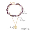Jewelry Simple Exquisite Women's Allmatch Natural Stone Pendant Necklace With Geometric Style And Ball Chain Electroplated