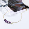 Jewelry Simple Exquisite Women's Allmatch Natural Stone Pendant Necklace With Geometric Style And Ball Chain Electroplated