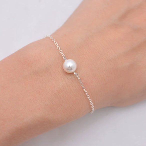 Jewelry Simple Fashion Single Imitation Pearl Chain Bracelet Lady Bracelet
