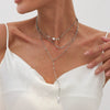 Jewelry Simple Geometric Imitation Pearl And Copperclad Iron Beaded Clavicle Chain Yshaped Necklace With Electroplating