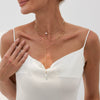 Jewelry Simple Geometric Imitation Pearl And Copperclad Iron Beaded Clavicle Chain Yshaped Necklace With Electroplating