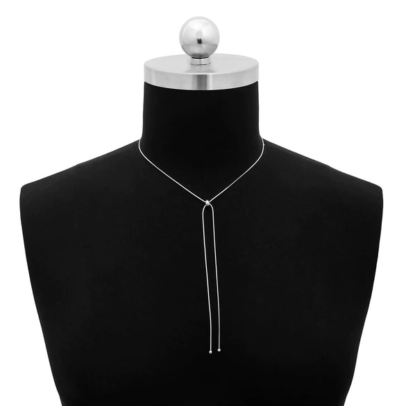 Jewelry Simple Long Tassel Necklace Metal Square Snake Bone Chain Copper Ochain Geometric Electroplated