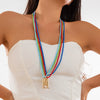 Jewelry Small Fish Shell Pendant Clavicle Chain Stacked Wear Rice Beads Alloy Animal Zodiac Electroplated Necklace For Women