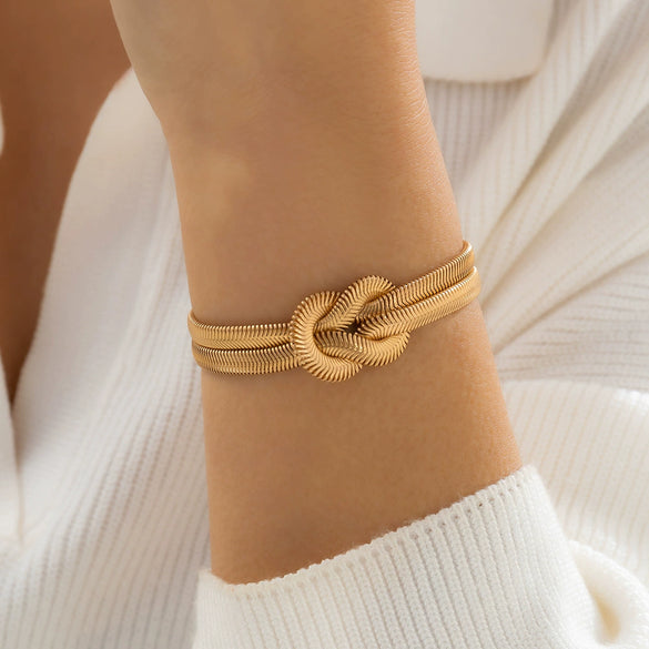 Jewelry Snake Bone Chain Bracelet Iron Chain Geometric Electroplating Style For Women