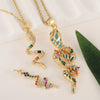 Jewelry Snake Pendant Copper Electroplated Inlaid Zircon Animals Zodiac Women's Fashion